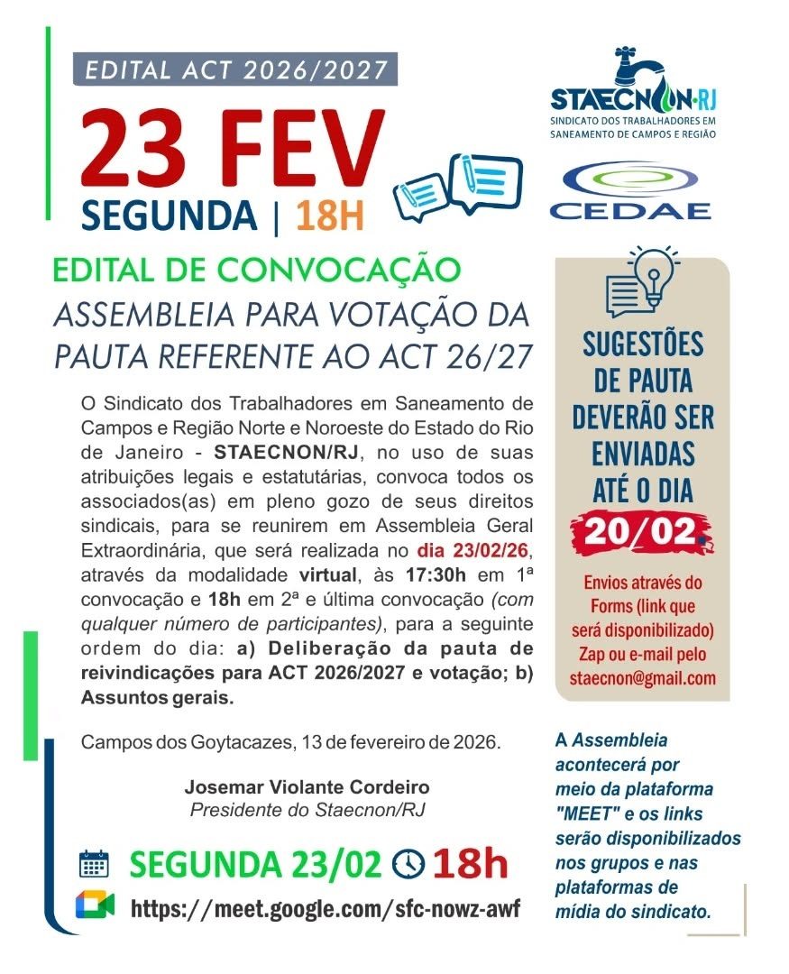 Boletim publicado em 13/02/2026