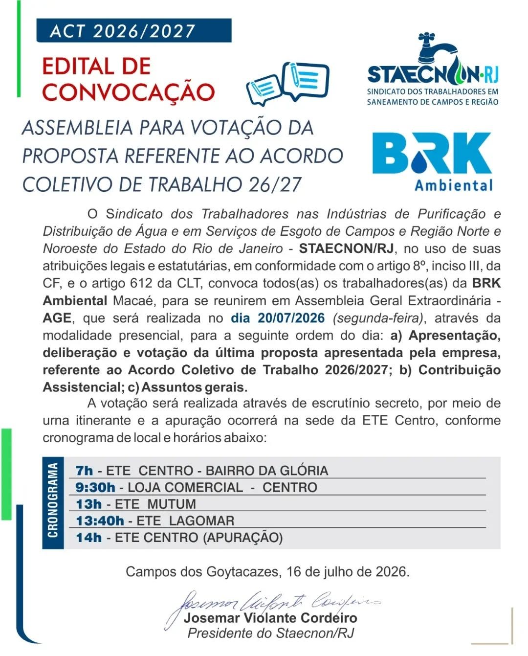 Boletim publicado em 17/07/2026